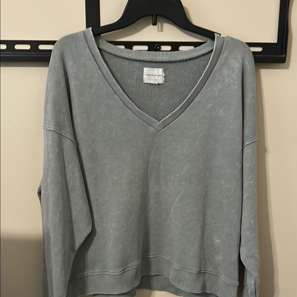 Gray V-Neck Sweater